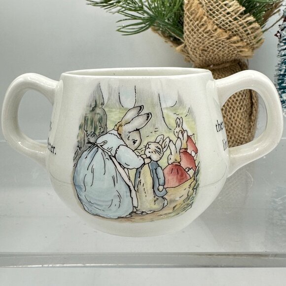 Wedgwood Peter Rabbit Beatrix Potter Child's Bowl and Cup England Vintage - Picture 6 of 11